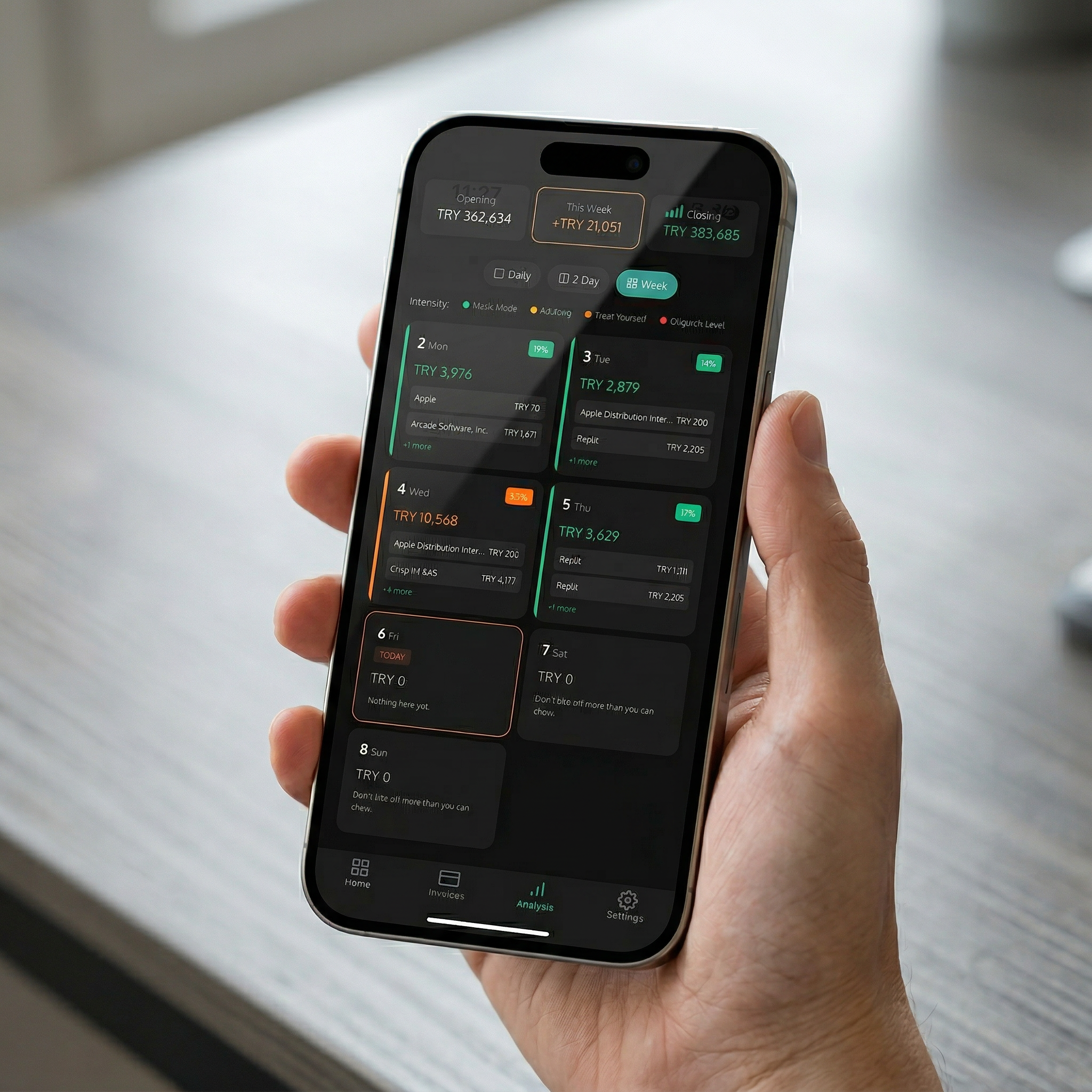 Weekly Calendar on iPhone