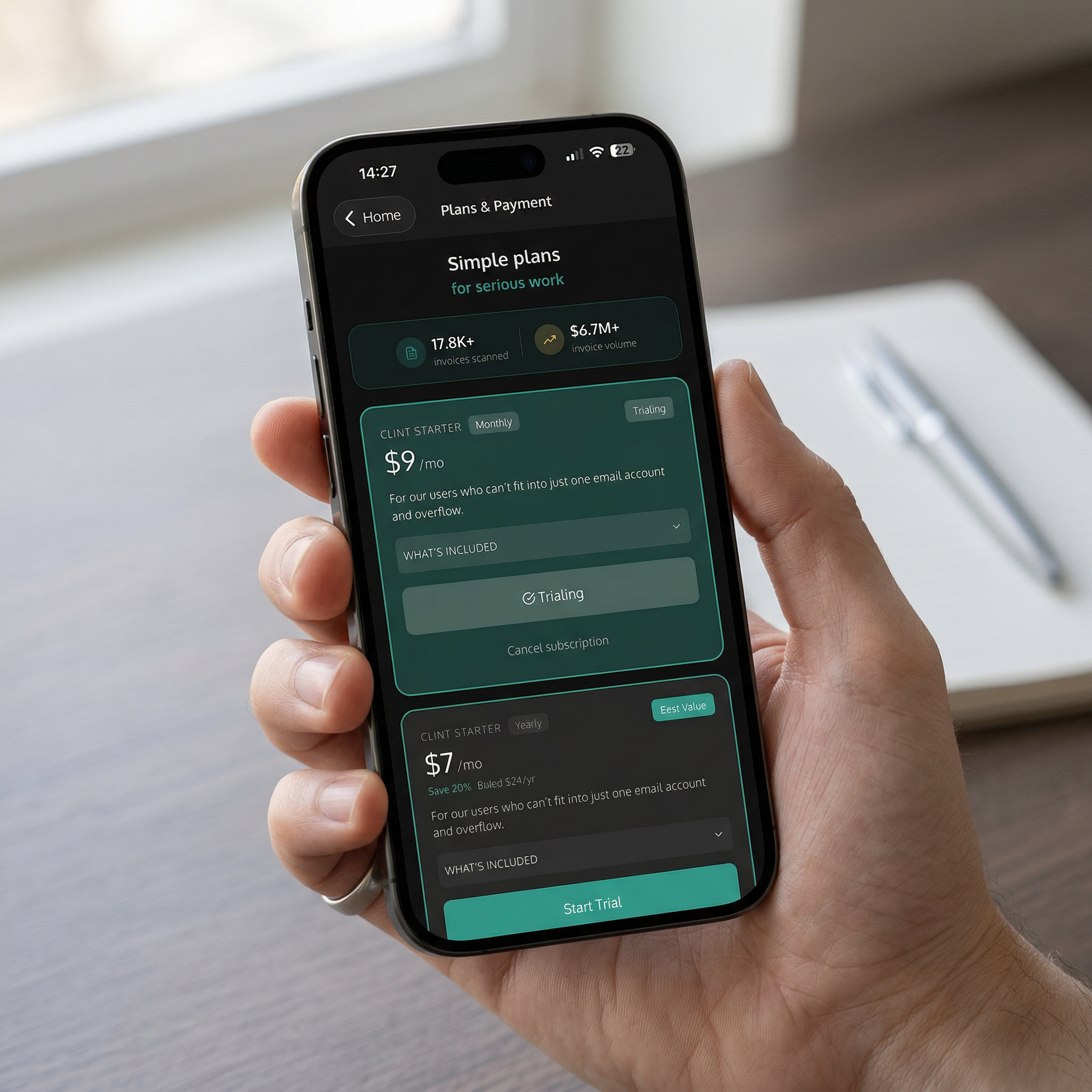 Plans & Payment on iPhone