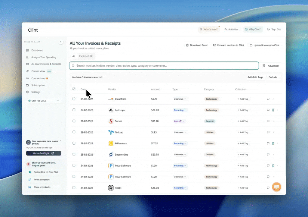 Invoice Search Preview